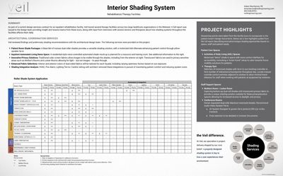 Interior shading design at inpatient rehabilitation